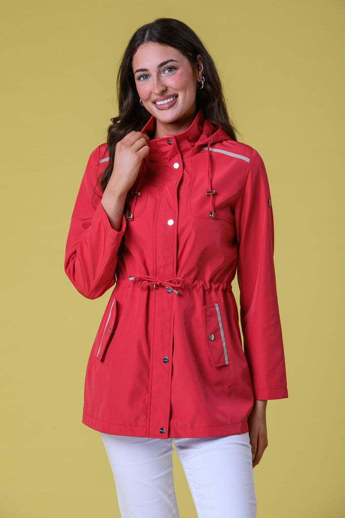 Tack Stitch Detail Jacket - Red-Jackets-Paco