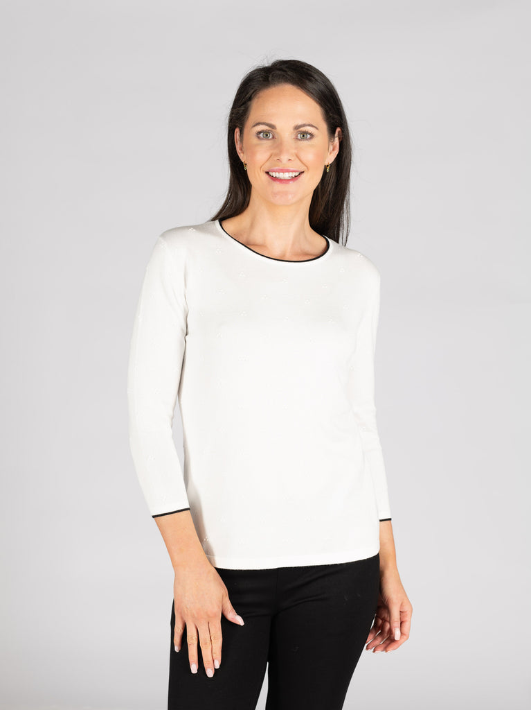 Textured Spot Jumper-Jumpers & Cardigans-Paco