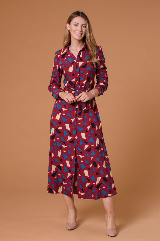 Triangle Maxi Shirt Dress-Dresses-Paco