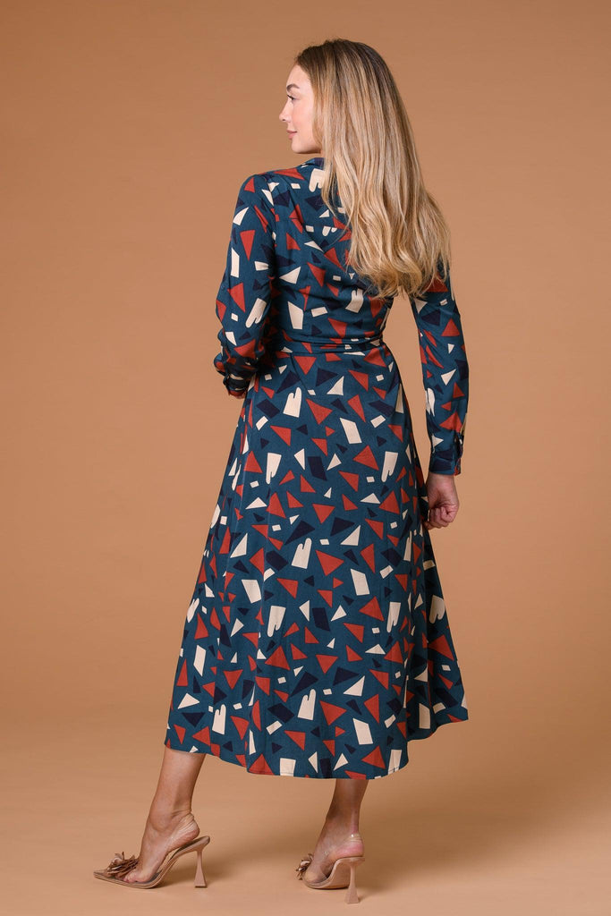 Triangle Maxi Shirt Dress-Dresses-Paco