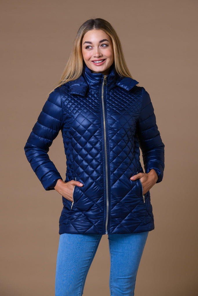 Triple Diamond Quilt Jacket-Jackets-Paco