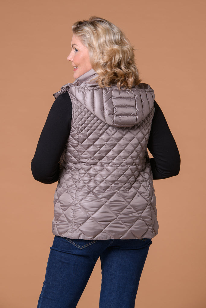 Triple Quilt Gilet Beige-Gilets-Paco