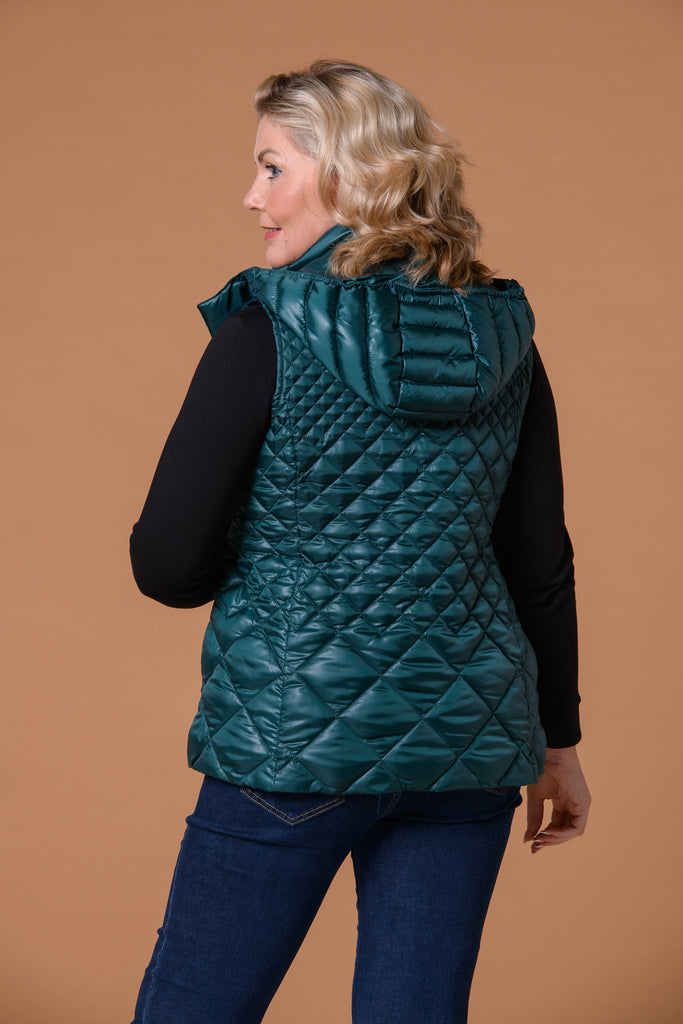 Triple Quilt Gilet Green-Gilets-Paco