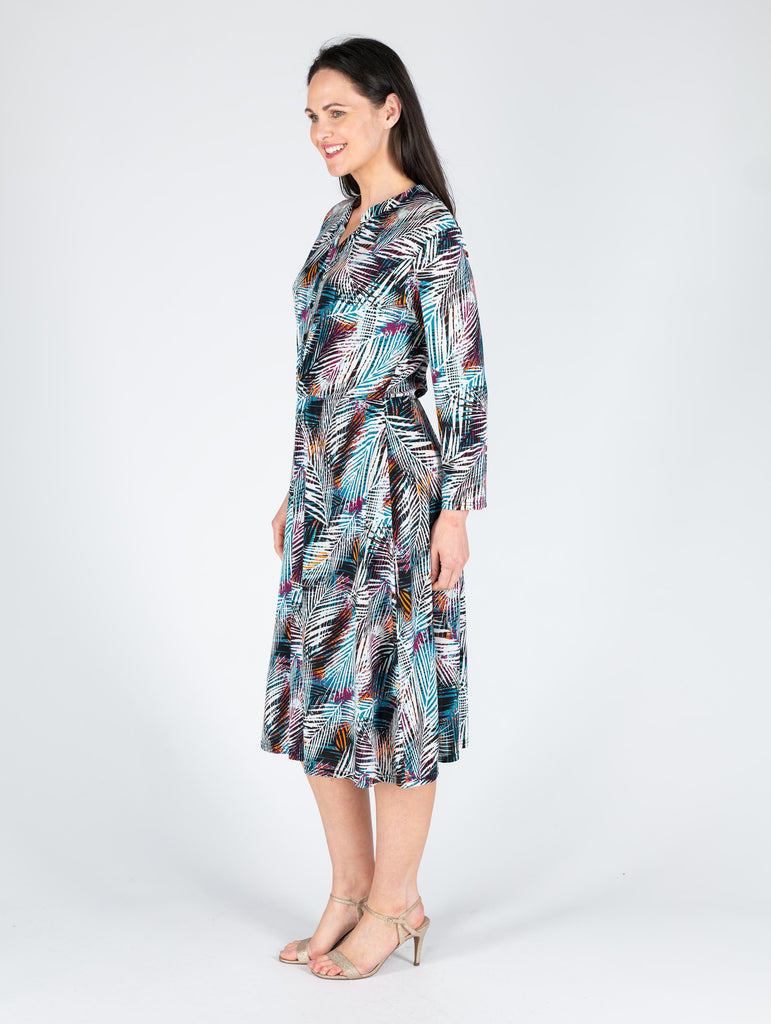 Tropical Leaf Dress - D29968 - Multi-Dresses-Paco