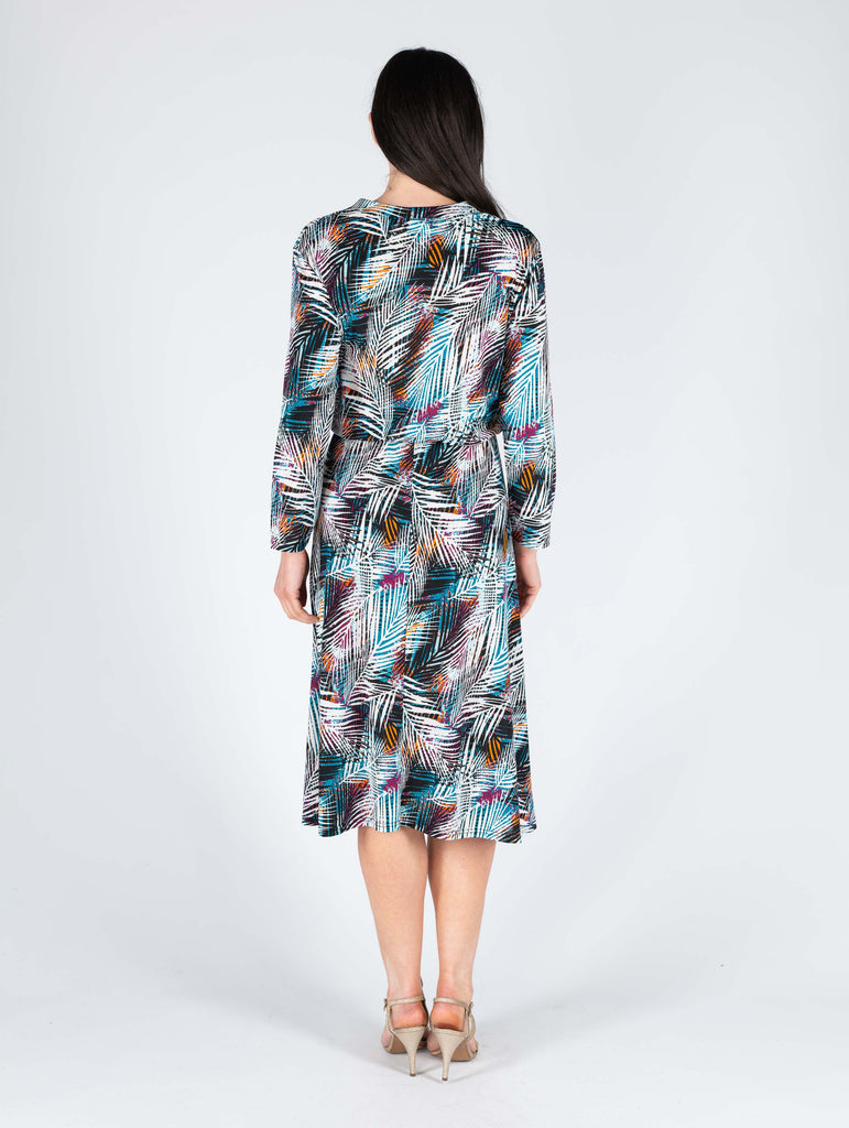 Tropical Leaf Dress - D29968 - Multi-Dresses-Paco