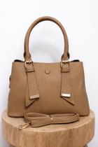 Pebbled Gold Trim Bag HB2634-340 STONE