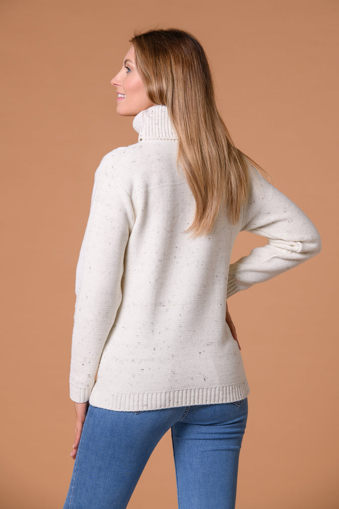 Wavy Cable Sweater Beige-Knitwear-Paco