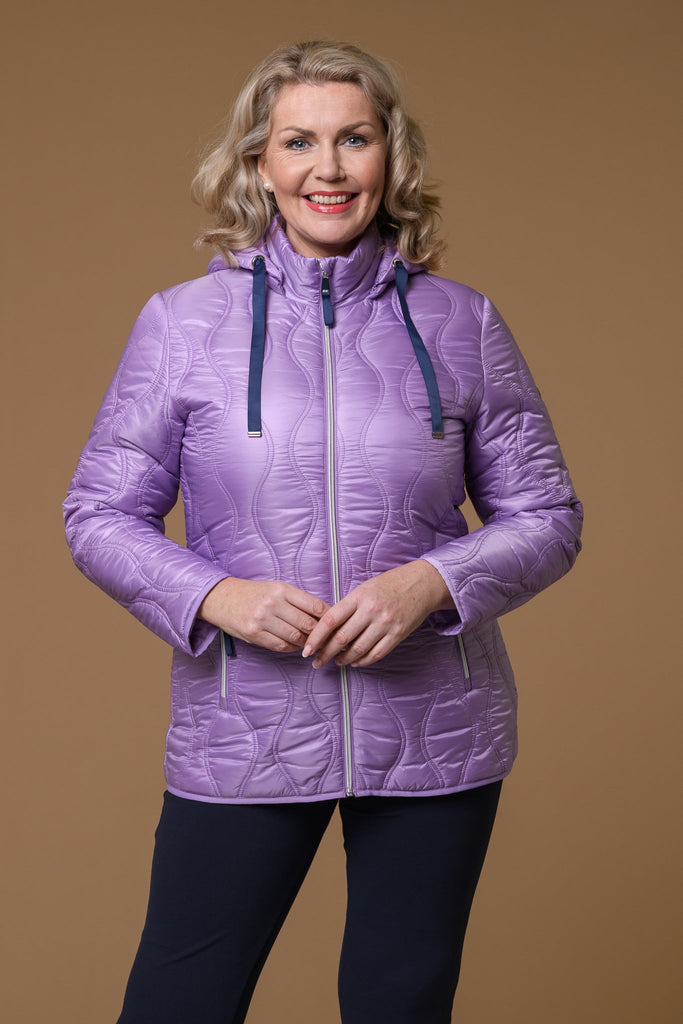 Wavy Onion Quilt Jacket- Lilac-Jackets-Paco