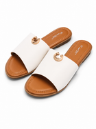 Horse Shoe Flat Sandal WHITE