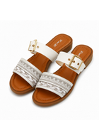 Large Buckle Strap Sandal CL602 WHITE