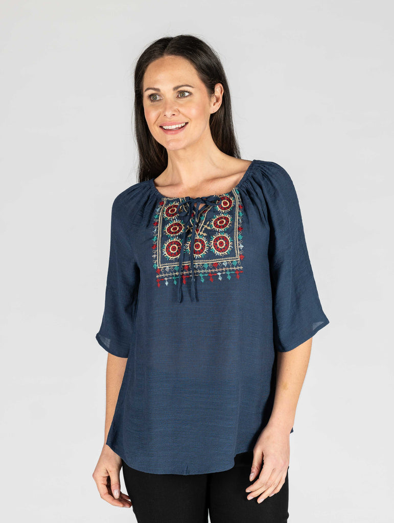 Embroidered Tunic-Tops-Paco