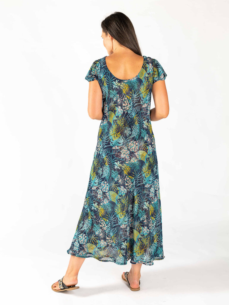 Reversible Printed Reversible Green Print Dress-Dresses-Paco