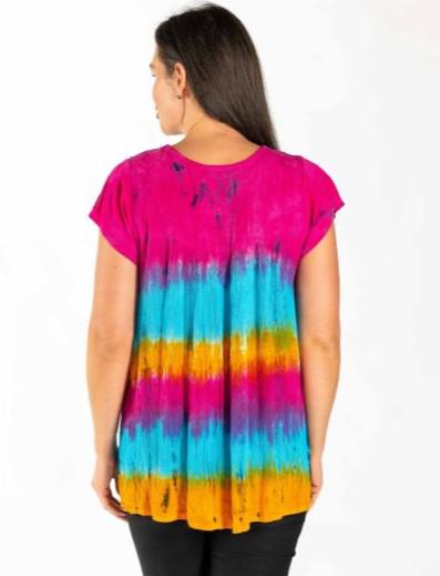 Round Neck Printed Top-Tops-Paco